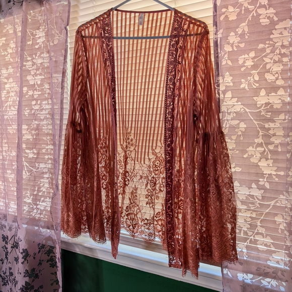 Xhilaration Sweaters - Xhilaration Maroon Mesh Sweater